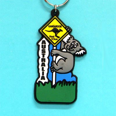 Keyring Rubber Koala with Roadsign